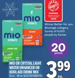 Metro MIO OR CRYSTAL LIGHT WATER ENHANCER OR KOOL-AID DRINK MIX offer