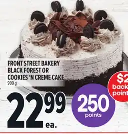Metro FRONT STREET BAKERY BLACK FOREST OR COOKIES'N CREME CAKE offer