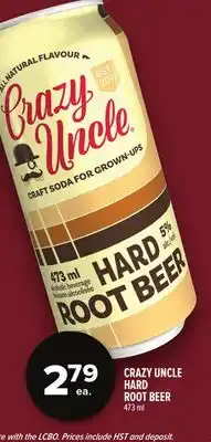 Metro CRAZY UNCLE HARD ROOT BEER offer