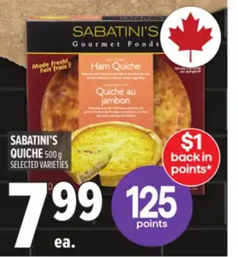 Metro SABATINI'S QUICHE offer