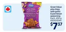 Walmart Great Value Pita Chips With Garlic & Parmesan Seasoning offer