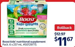 Walmart Boost kids' nutritional supplement offer
