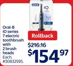 Walmart Oral-B iO series 7 electric toothbrush with 2 brush heads offer