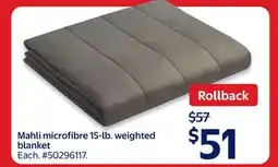 Walmart Mahli microfibre 15-lb. weighted blanket offer