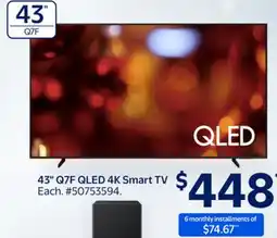 Walmart 43 Q7F QLED 4K Smart TV offer