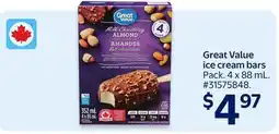 Walmart Great Value ice cream bars offer