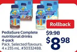 Walmart PediaSure Complete nutritional drinks offer