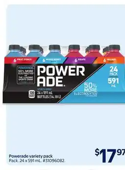 Walmart Powerade Sports drink variety pack offer