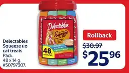 Walmart Delectables Squeeze up cat treats offer