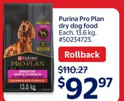 Walmart Purina Pro Plan dry dog food offer