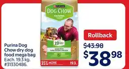 Walmart Purina Dog Chow dry dog food mega bag offer