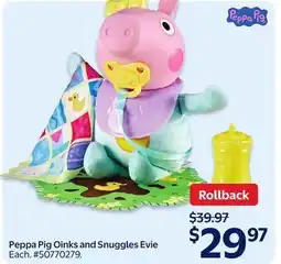 Walmart Peppa Pig Oinks and Snuggles Evie offer
