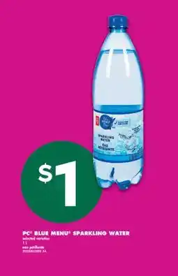 No Frills PC BLUE MENU SPARKLING WATER, 1 L offer