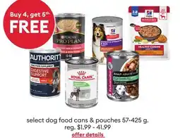 Petsmart select dog food cans & pouches offer