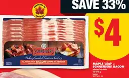 No Frills MAPLE LEAF or SCHNEIDERS BACON, 65-375 g offer