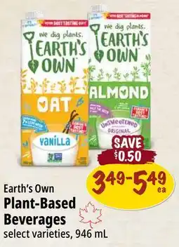 Farm Boy Earth's Own Plant-Based Beverages offer