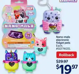 Walmart Nano-mals electronic fidget pets offer