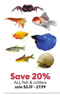 Petsmart ALL fish & critters offer