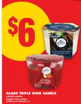 No Frills GLADE TRIPLE WICK CANDLE offer
