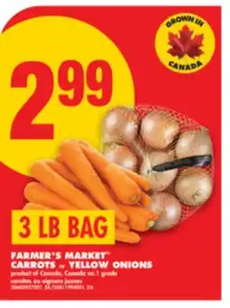 No Frills FARMER'S MARKET CARROTS OR YELLOW ONIONS, 3 LB BAG offer