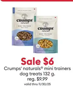 Petsmart SALE $6 Crumps' naturals mini trainers dog treats 132 g offer