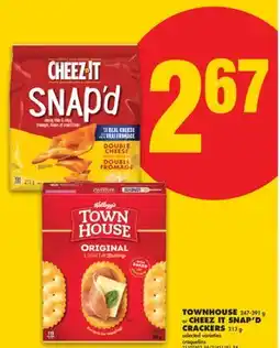 No Frills TOWNHOUSE, 247-391 G OR CHEEZ IT SNAP'D CRACKERS, 213 G offer