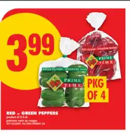 No Frills RED or GREEN PEPPERS offer