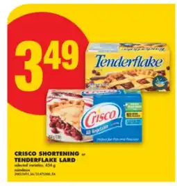No Frills CRISCO SHORTENING OR TENDERFLAKE LARD, 454 g offer