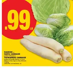 No Frills DAIKON OR NAPA CABBAGE, TAIWANESE CABBAGE offer