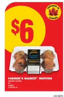 No Frills FARMER'S MARKET MUFFINS, 6's offer