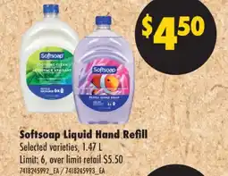 No Frills SOFTSOAP LIQUID HAND REFILL, 1.47 L offer