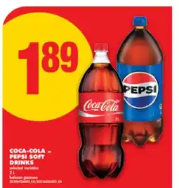 No Frills COCA-COLA OR PEPSI SOFT DRINKS, 2 L offer