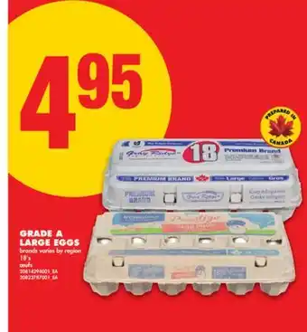 No Frills GRADE A LARGE EGGS, 18's offer