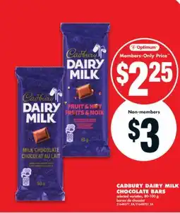 No Frills CADBURY DAIRY MILK CHOCOLATE BARS, 80-100 g offer