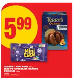 No Frills CADBURY MINI EGGS, 200 g or TERRY'S CHOCOLATE ORANGE ORIGINAL, 145 g offer
