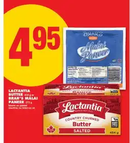 No Frills LACTANTIA BUTTER, 454 g OR BRAR'S MALAI PANEER, 375 g offer