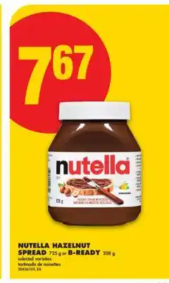 No Frills NUTELLA HAZELNUT SPREAD, 725 G OR B-READY 208 G offer