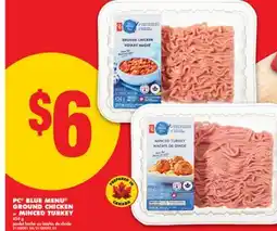 No Frills PC BLUE MENU GROUND CHICKEN or MINCED TURKEY, 454 g offer