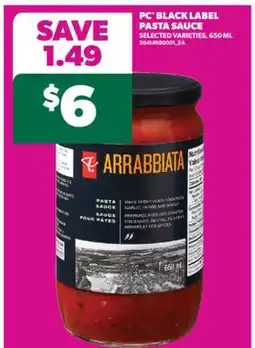 Real Canadian Superstore PC BLACK LABEL PASTA SAUCE, 650 ML offer