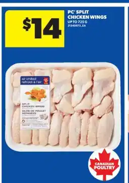Real Canadian Superstore PC SPLIT CHICKEN WINGS, UPTO725 G offer