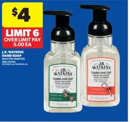 Real Canadian Superstore J.R. WATKINS HAND SOAP, 266/325 ML offer