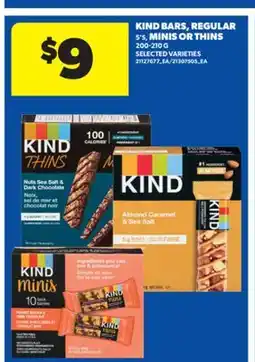 Real Canadian Superstore KIND BARS, REGULAR, 5'S, MINIS OR THINS, 200-210 G offer