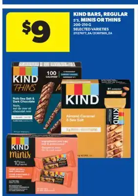 Real Canadian Superstore KIND BARS, REGULAR, 5'S, MINIS OR THINS, 200-210 G offer