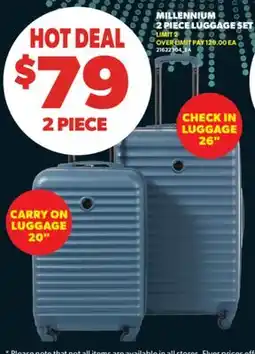Real Canadian Superstore MILLENNIUM 2 PIECE LUGGAGE SET, 2 PIECE offer