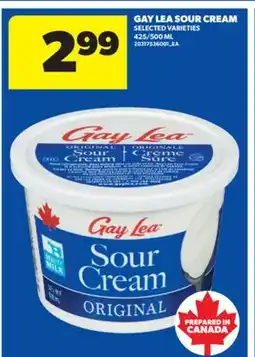 Real Canadian Superstore GAY LEA SOUR CREAM, 425/500 ML offer