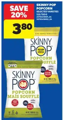 Real Canadian Superstore SKINNY POP POPCORN, 125/150 G offer