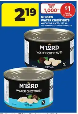 Real Canadian Superstore M'LORD WATER CHESTNUTS, 227 ML offer