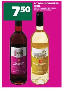 Real Canadian Superstore PC DE-ALCOHOLIZED WINE, 750 ML offer