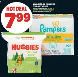 Real Canadian Superstore HUGGIES OR PAMPERS 3X BABY WIPES, 112-216' S offer