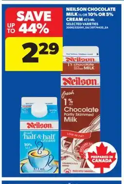 Real Canadian Superstore NEILSON CHOCOLATE MILK, 1 L OR 10% OR 5% CREAM, 473 ML offer